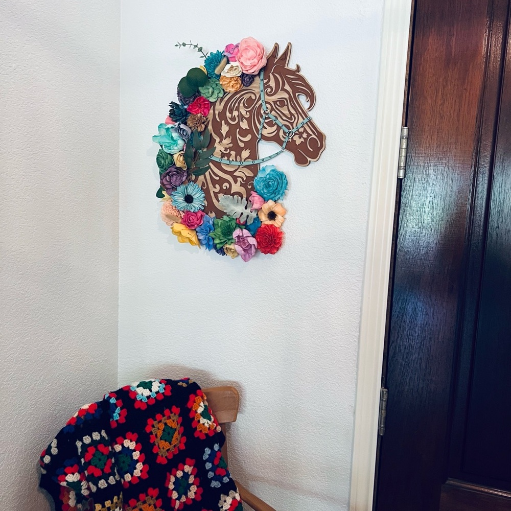 Floral Horse Wall Decor